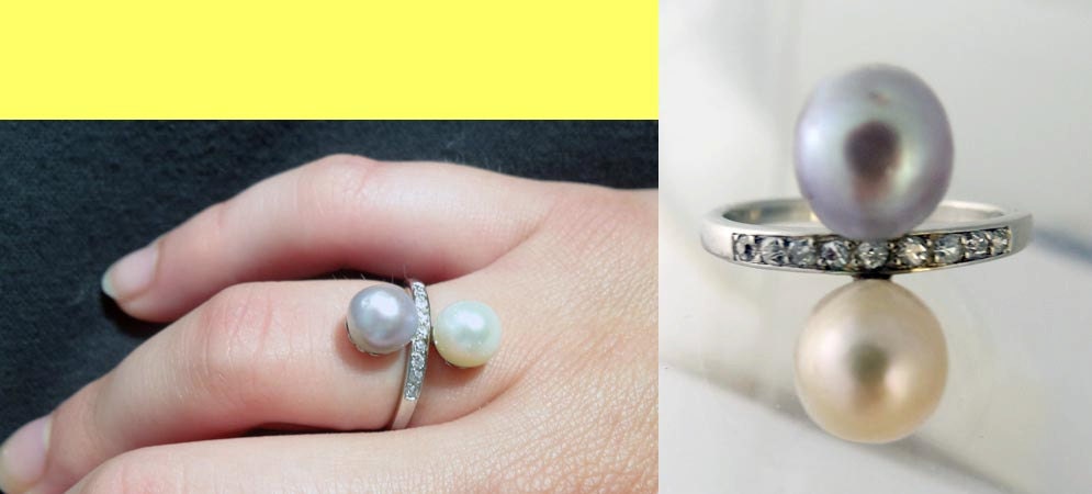 Antique Ring Diamond GIA Cert Natural Pearl Platinum Engagement Wedding (5342)