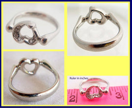 Tiffany & Co Open Heart Ring by Elsa Peretti 18k W Gold, Diamonds (#4994)