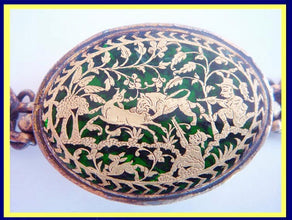 Antique 22k Gold Indian Armband / Pendant Thewa Work Deer  w Dog Unisex(4913)