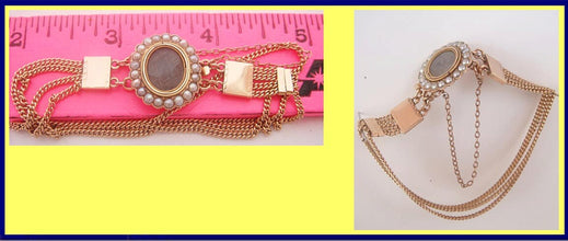 Antique Georgian Bracelet 14k Gold Pearls Hair Sentimental Memorial Romance(4767