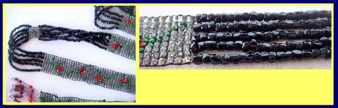 Antique French Art Deco Beaded Sautoir - long Necklace (4627)