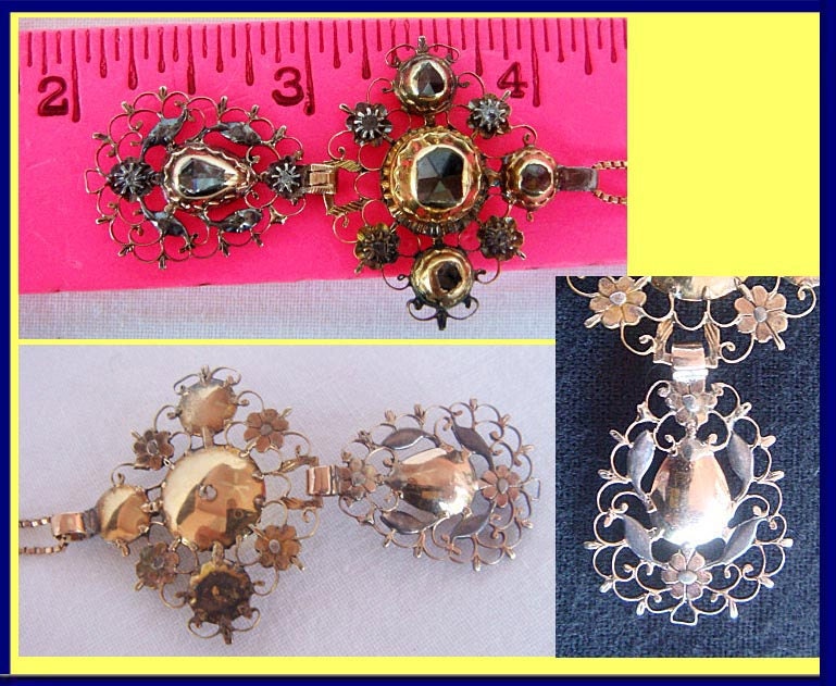 Early 18C Georgian Necklace Pendant Gold & Diamonds (4545)