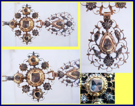 Early 18C Georgian Necklace Pendant Gold & Diamonds (4545)