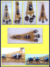 Antique Georgian Earrings Banded Agate 14k Gold Cannetille (4282)