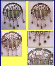 Antique Theodor Fahrner Brooch Pin Enamel Pearl Peridot (4167)