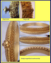 Antique 22k Gold Bangle Bracelet India Exquisite (3930)