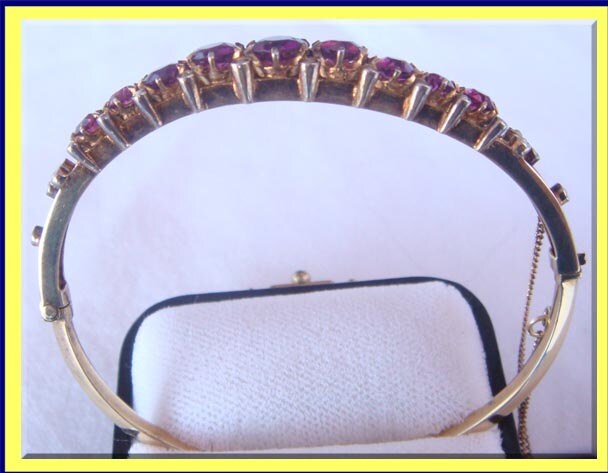 Antique Victorian 14k Gold Pearl Rubellite Bracelet (3850)