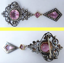 Antique Victorian Pendant Brooch Tourmaline Diamonds Gold Silver Appraisal (5807