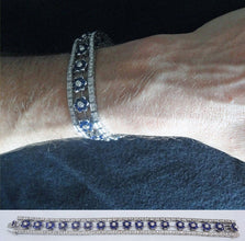 Vintage Bracelet White Gold Diamonds Sapphire Diamond Flowers w appraisal (5778)