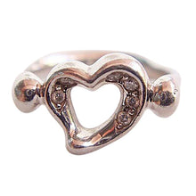 Tiffany & Co Open Heart Ring by Elsa Peretti 18k W Gold, Diamonds (#4994)
