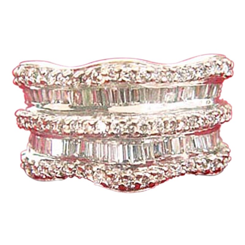 Estate Ring 18k White Gold Diamonds Perfect Wedding Band w Appraisal (4763)