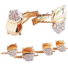 Vintage Retro Cufflinks Buttons Man's Dress Set Diamonds Gold Appraisal (4787)