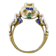 Antique Ring Figural Renaissance Neo Renaissance  Diamond Enamel pre Georgian (5612)