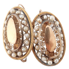 Antique Georgian Napoleon I Imperial Earrings Gold Pearls Cannetille (5619)