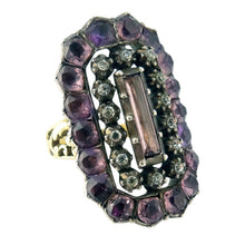 Antique Georgian Ring 18k Gold, Silver, Foiled Paste French 18C-Early 19C (5627)