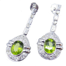 Vintage Ear Pendant Earrings Platinum Peridot Diamond w Appraisal (5776)