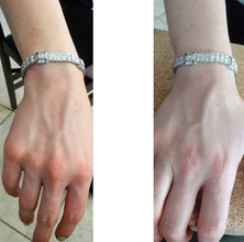 Vintage Art Deco Double Line Bracelet Platinum Diamonds Sapphires w Appraisal (5856)