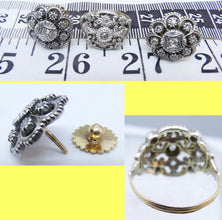 Antique Ring Earrings Set Diamonds Gold Silver Portuguese w Appraisal (5844)