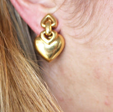 Bulgari Bvlgari Earrings Ear Clips 18k Gold 3 Heart Ear Pendants box (5907)