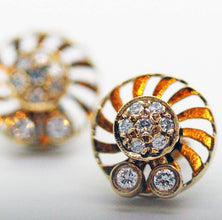 Vintage Retro Pop Earrings Gold Diamond Flower Kinetic w Appraisal (5913)