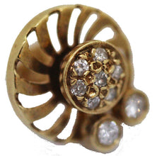 Vintage Retro Pop Earrings Gold Diamond Flower Kinetic w Appraisal (5913)