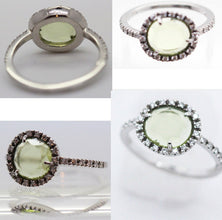 Pomellato Ring 18k W Gold Peridot Diamond Papers Box w Appraisal (5950)
