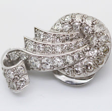 Antique Art Deco Earrings Platinum Diamond Silver Clips French w Appraisal (5941