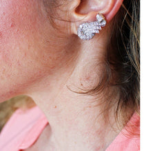 Antique Art Deco Earrings Platinum Diamond Silver Clips French w Appraisal (5941