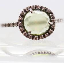 Pomellato Ring 18k W Gold Peridot Diamond Papers Box w Appraisal (5950)