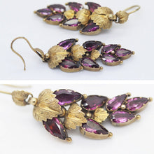 Antique Georgian Earrings ear Pendants 15k Gold Garnets English (5968)