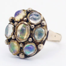 Antique Ring 14K Gold Rainbow Jelly Opal Ring Early 1900's (5973)