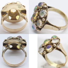 Antique Ring 14K Gold Rainbow Jelly Opal Ring Early 1900's (5973)