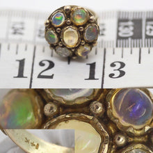 Antique Ring 14K Gold Rainbow Jelly Opal Ring Early 1900's (5973)