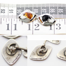 Art Deco Cufflinks Dogs Beagle Labrador French Depose 900 Silver Enamel (6003)