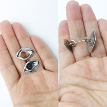 Art Deco Cufflinks Dogs Beagle Labrador French Depose 900 Silver Enamel (6003)