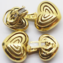 Vintage Earrings 18k Gold Diamonds Enamel 2bl Hearts Ear Clips w Appraisal (6014