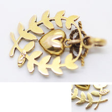 Antique Victorian Pendant 15k Gold Turquoise Diamond Heart Pearl Knot (6035)