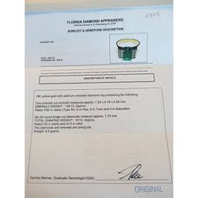 Vintage Art Deco Ring Emerald Diamonds 18k Gold Platinum Unisex Appraisal (5803)