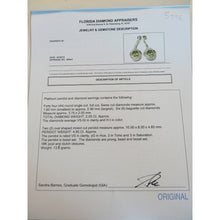 Vintage Ear Pendant Earrings Platinum Peridot Diamond w Appraisal (5776)