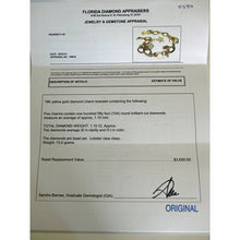 Vintage Charm Bracelet Gold Diamonds Retro Snake Octopus Heart w Appraisal(5584)