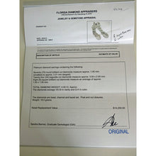 Vintage Earrings 4.50ct Diamonds Platinum Long Ear Pendants w Appraisal  (5578)