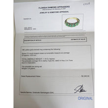 Emerald Ring Wedding Anniversary Band Estate 18k Gold Ring w Appraisal (5563)