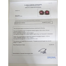 Vintage Retro Earrings Pink Sapphires Diamonds White Gold w Appraisal (5273)