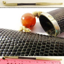 Antique Japanese Shakudo Pouch Pipe Case Mixed Metal Silver (5516)