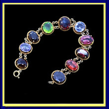 Antique Victorian Edwardian Bracelet 18k Gold Sapphires and Spinels (6857)