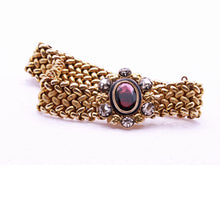 Antique Victorian Bracelet Bangle Gold Garnet Diamonds Austro-Hungarian (7198)