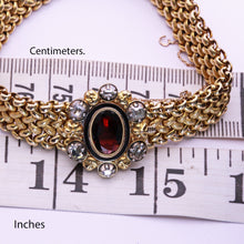 Antique Victorian Bracelet Bangle Gold Garnet Diamonds Austro-Hungarian (7198)