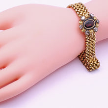Antique Victorian Bracelet Bangle Gold Garnet Diamonds Austro-Hungarian (7198)