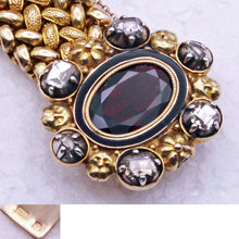 Antique Victorian Bracelet Bangle Gold Garnet Diamonds Austro-Hungarian (7198)