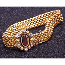 Antique Victorian Bracelet Bangle Gold Garnet Diamonds Austro-Hungarian (7198)